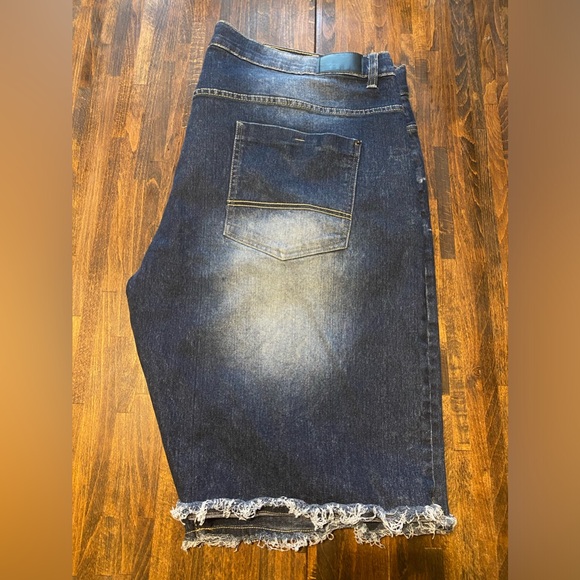 Y2K Vintage Southpole Jean Shorts Size 48 Stretch Jorts Grunge Skater Raw Hem - Picture 1 of 9